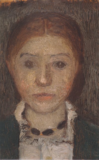 Zelfportret met ketting door Paula Modersohn Becker